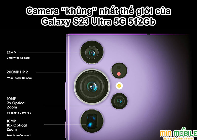 Camera chính của Galaxy S23 Ultra 512Gb có cảm biến lên tới 200MP