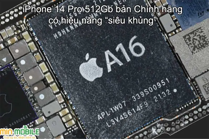 iPhone 14 Pro 512Gb có hiệu năng xử lý khủng nhờ chip A16 Bionic