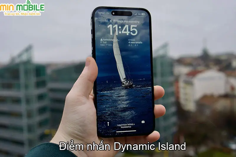 Điểm nhấn Dynamic Island trên màn hình iPhone 14 Pro Max 256G 