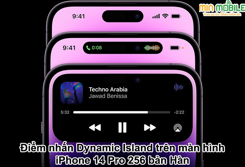 Điểm nhấn dynamic Island linh hoạt trên iPhone 14 Pro bản Hàn 512Gb