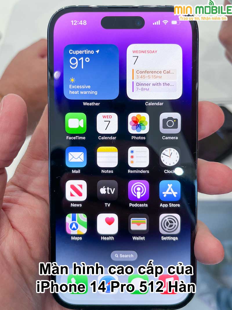 Màn hình iPhone 14 Pro xách tay Hàn 512Gb sử dụng tấm nền LTPO OLED cao cấp