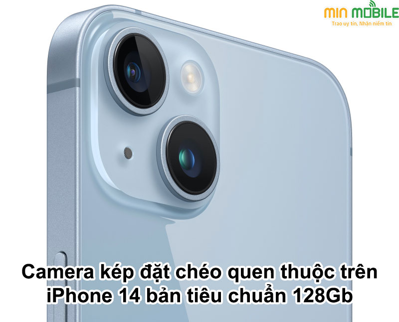 Cụm Camera kép có độ phân giải 12MP trên iPhone 14 thường 128Gb chính hãng