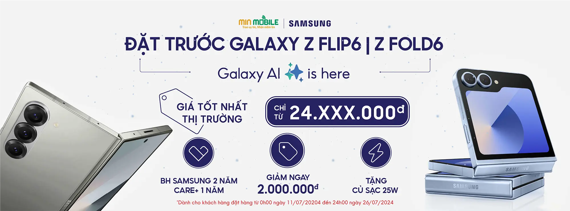 Đặt trước Galaxy Z Fold6-Flip6 giá rẻ