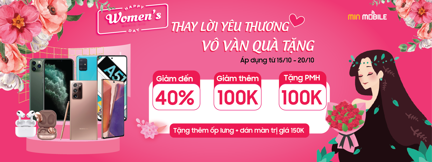 Khuyến mãi 20/10 cùng nhiều phần quà hấp dẫn tại Minmobile Hải Phòng