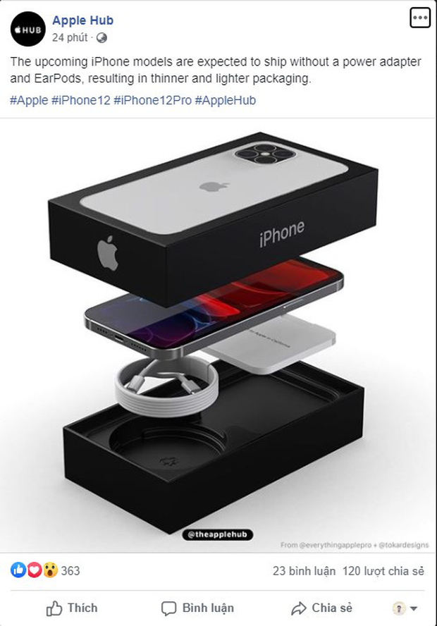 hộp đựng iPhone 12 loại bỏ sạc, tai nghe