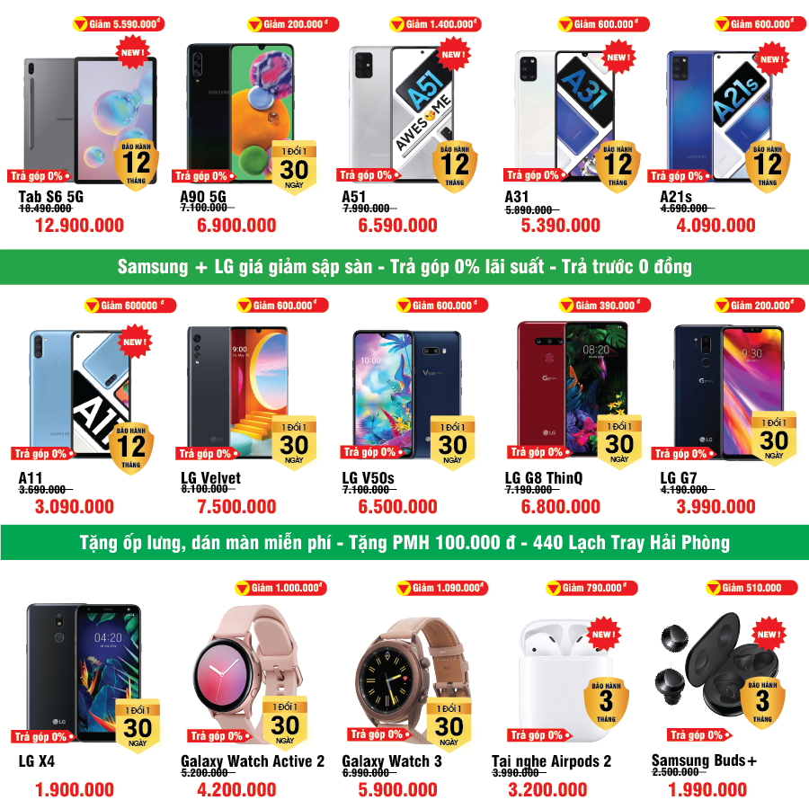 Samsung + LG giảm sập sàn