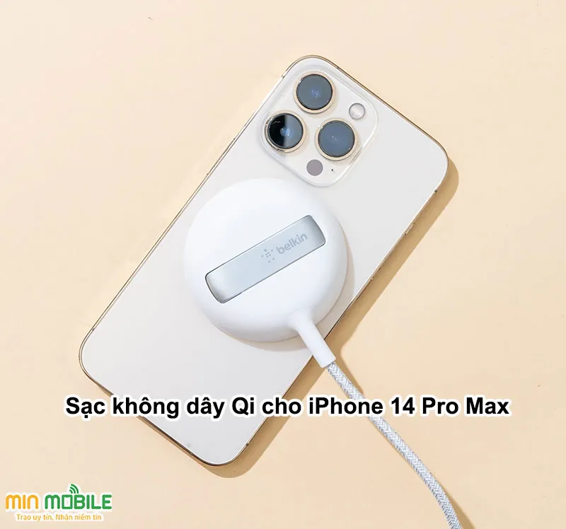 Sạc nhanh không dây Qi cho iPhone 14 Pro Max